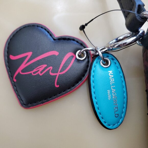 Karl Lagerfeld Paris Adele Faux Leather Rainbow Logo Crossbody Bag - Picture 10 of 16